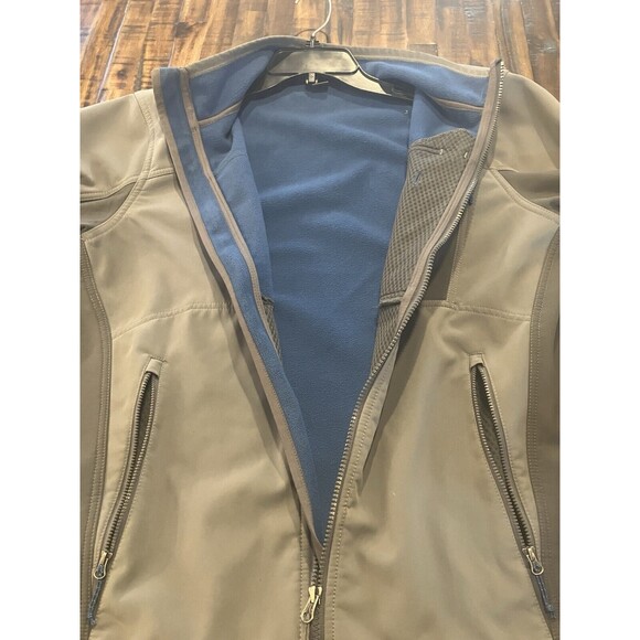 Eddie Bauer Jacket Soft Shell Mens Medium Gray Full Zip Fleece - Picture 7 of 9